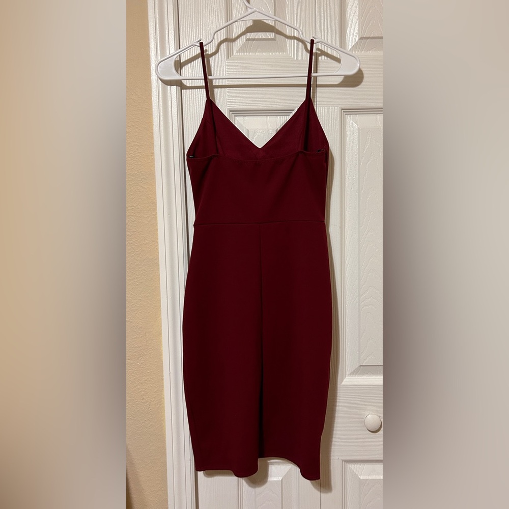 Lulu’s Forever Your Girl Wine Red Bodycon Dress, Size Small - Picture 2 of 10